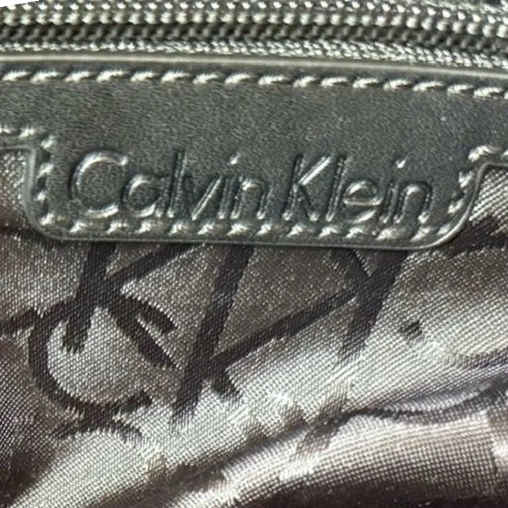 Calvin Klein‎ Tote Bag Multicolor Woven Raffia Stripe Gold Logo Womens Large